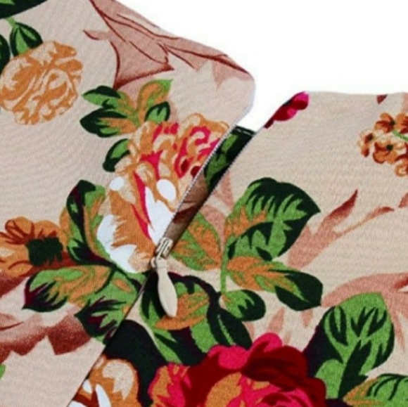 🌞VINTAGE FLORAL 1950's RETRO COCKTAIL DRESS - Picture 5 of 6